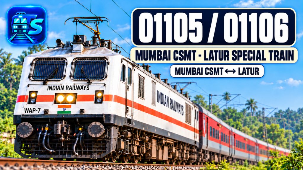 Mumbai CSMT-Latur Special 01105/01106 — train route and numbers