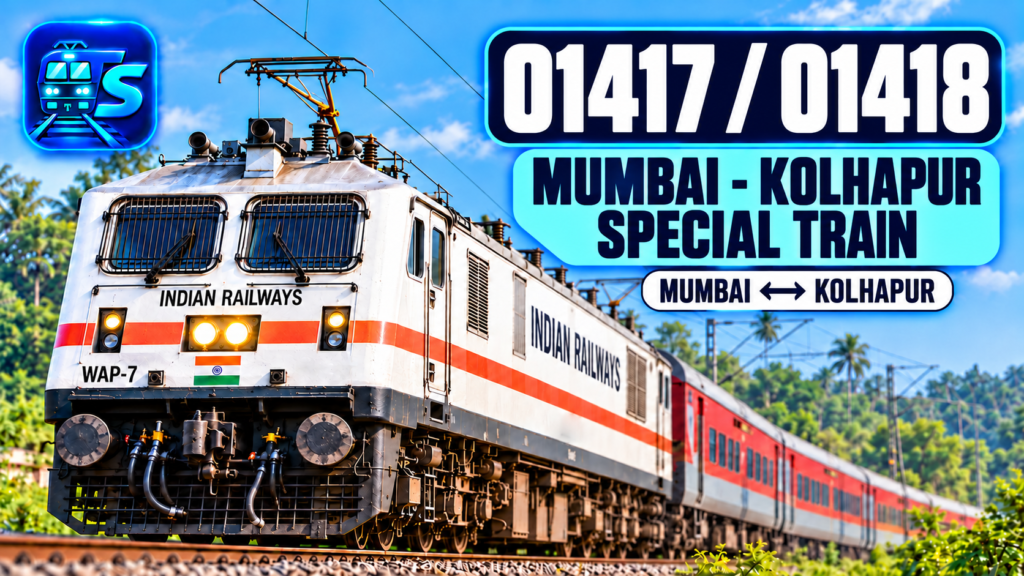 Mumbai-Kolhapur Special 01417/01418 — train route and numbers