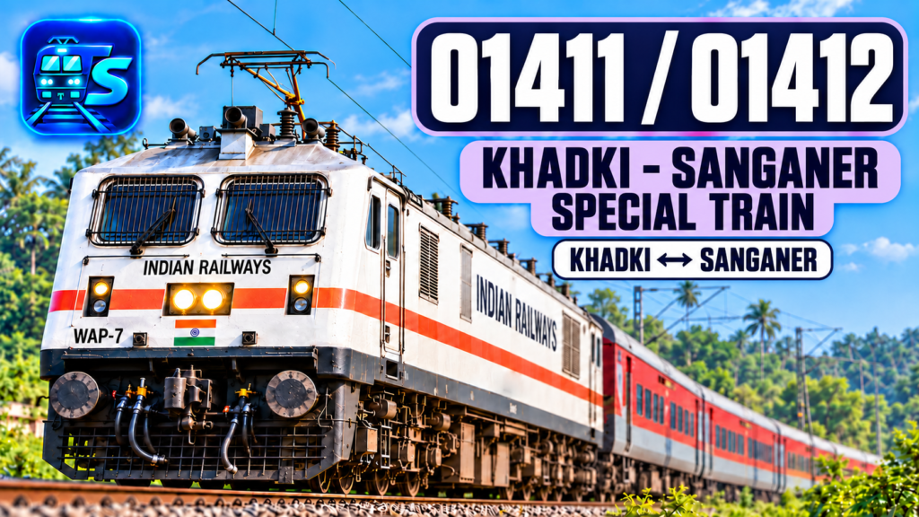 Khadki-Sanganer Special 01411/01412 — train route and numbers