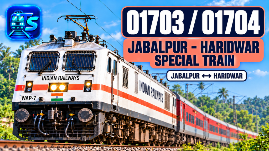 Jabalpur-Haridwar Puja Special 01703/01704 — train route and numbers