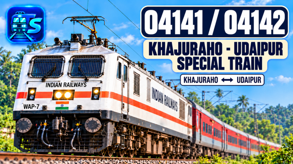 Khajuraho-Udaipur Special 04141/04142 — train route and numbers