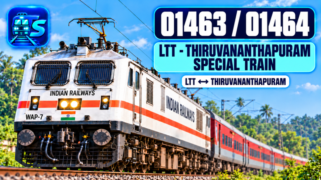 LTT-Thiruvananthapuram Special 01463/01464 — train route and numbers