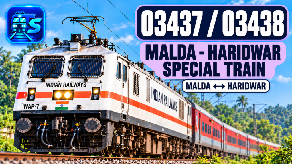Malda-Haridwar Special 03437/03438 — train route and numbers