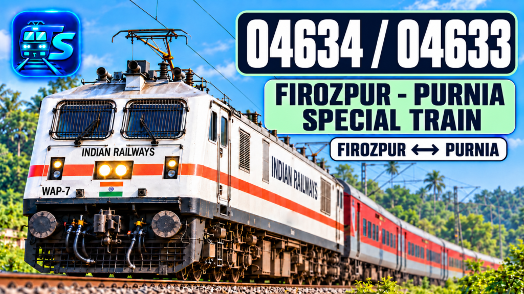 Firozpur-Purnia Special 04634/04633 — train route and numbers