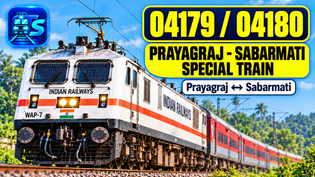 Prayagraj-Sabarmati Special 04179/04180 — train route and numbers